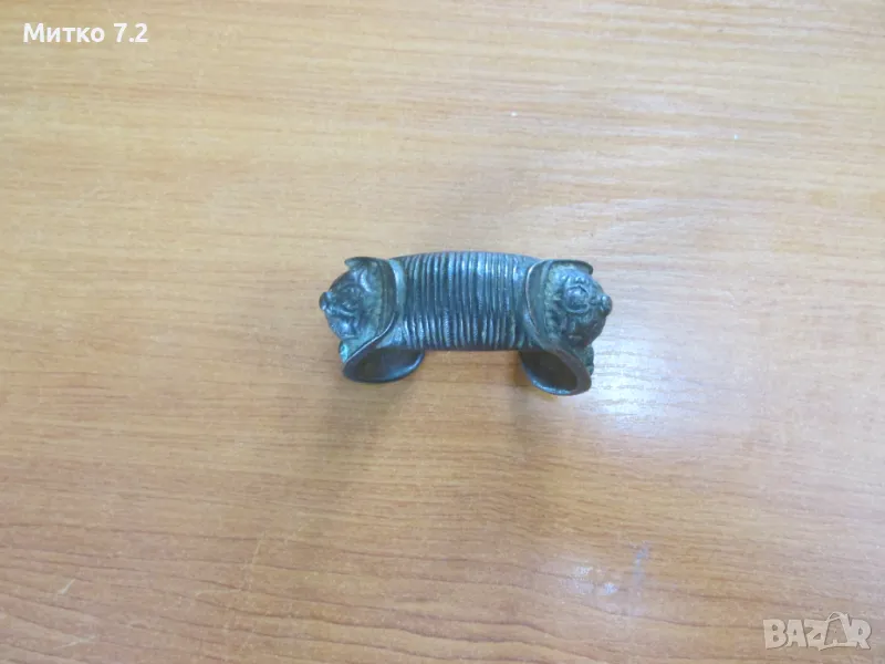 Стара автентична  възрожденска гривна - рогатка, снимка 1