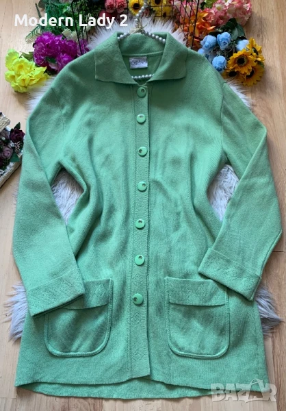 Зелена вълнена жилетка, снимка 1