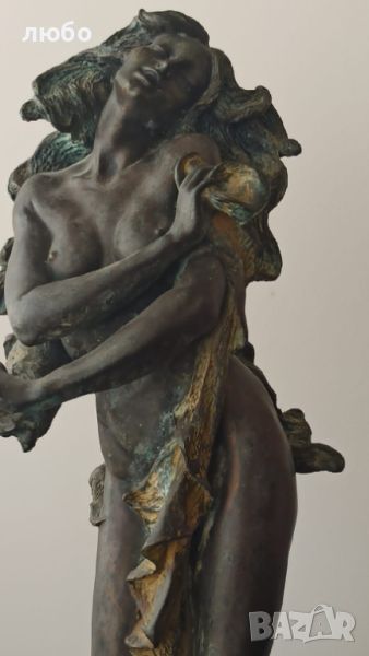 Антикварна Бронзова Скулптура "Жената на Слънцето"1900 г, снимка 1