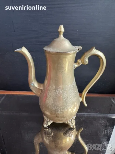 старинен месингов чайник бронз, снимка 1