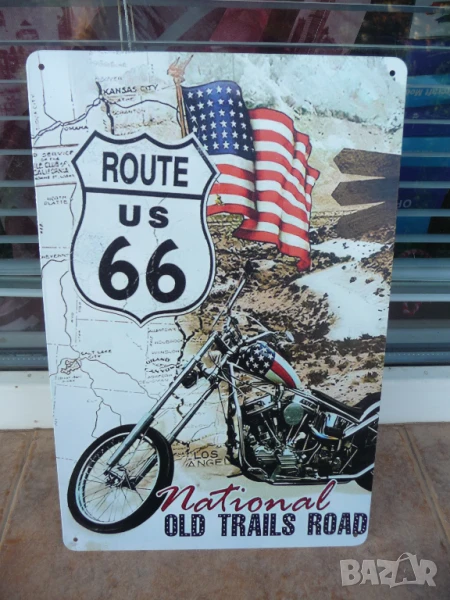 Метална табела мотор Route 66 магистралата Америка каране свобода, снимка 1