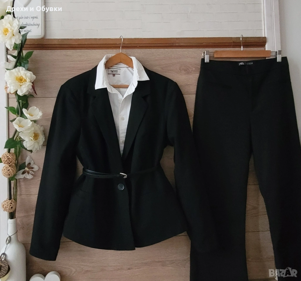 Черен костюм панталон ZARA , снимка 1