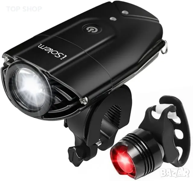 водоустойчиви предни фарове за колоездене, червени задни светлини, снимка 1