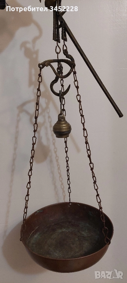кантар паланца ретро мед и месинг за колекционери , снимка 1