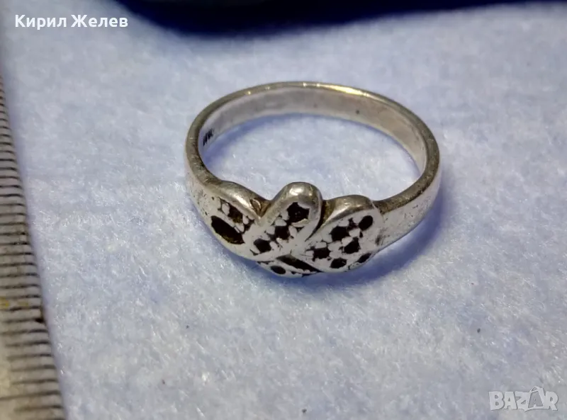 СТАР СССР СРЕБЪРЕН ПРЪСТЕН СРЕБРО 925 с ПЕЧАТ Б925 СЪРП и ЧУК в ПЕТОЛЪЧКА с ГНЕЗДА За КАМЪЧЕТА 50102, снимка 1