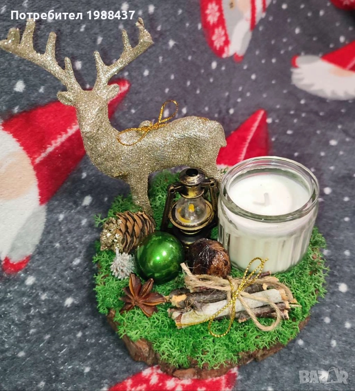 Коледна декорация от скандинавски мъх, снимка 1