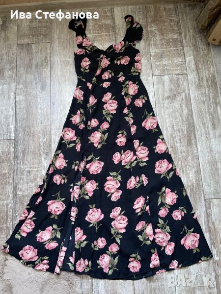 🤩 wow 🤩 Нова разкошна ефирна дълга ежедневно елегантна рокля флорален принт рози цепка , снимка 1