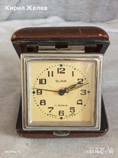 Стар механичен будилник СЛАВА СССР рядък за КОЛЕКЦИЯ ДЕКОРАЦИЯ 29528, снимка 1