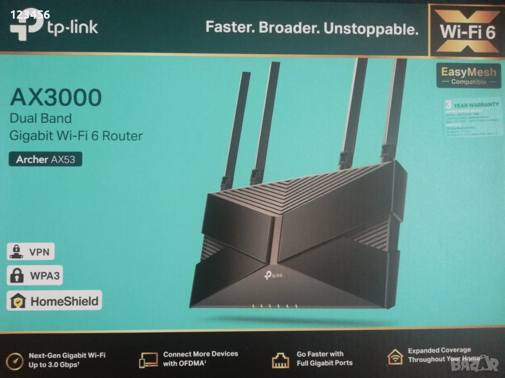 TP-Link Wi-Fi 6 Router, снимка 1