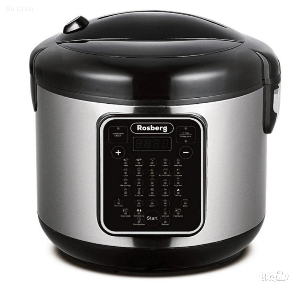 Мултикукър с 31 програми Rosberg, 780W, 5L, Незалепващо покритие, Инокс 2 ГОДИНИ ГАРАНЦИЯ, снимка 1