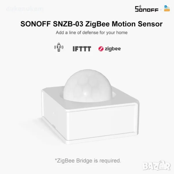 НОВ! Безжичен сензор за движение ZigBee Sonoff, снимка 1