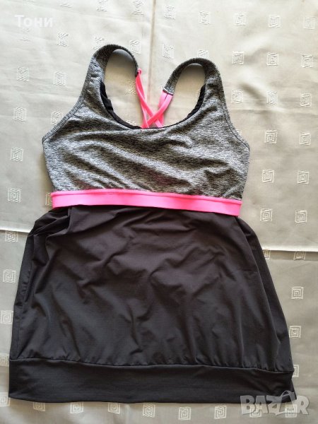 Спортен топ h&m active Black Tank Grey Pink Strap L , снимка 1