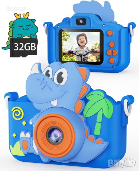 Kikapabi Kids Camera Toys Цифров фотоапарат за селфи за деца 3-10 години с 32G SD карта, розов и син, снимка 1