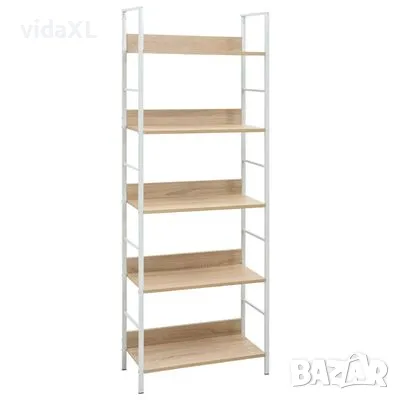 vidaXL Библиотека с 5 рафта, дъб, 60x27,6x158,5 см, инженерно дърво(SKU:288229), снимка 1