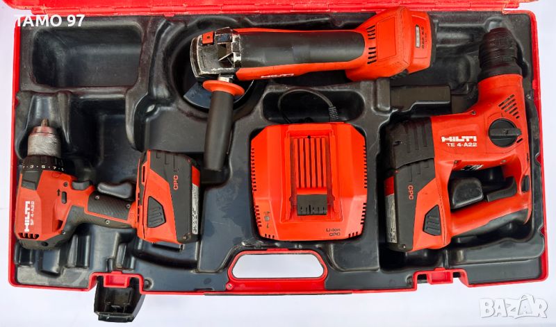 Hilti комплект - Акумулаторен сет от перфоратор, винтоверт и ъглошлайф, снимка 1