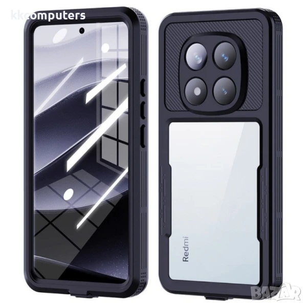 Xiaomi Redmi Note 14 Pro 5G REDPEPPER Водоустойчив / Удароустойчив Калъф + Скрийн Протектор – Черен,, снимка 1