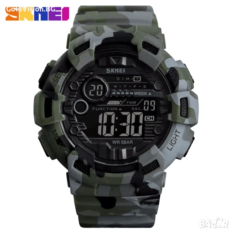 Мъжки часовник – SKMEI camo green + ПОДАРЪК, снимка 1