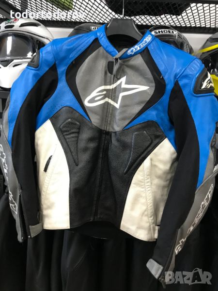 Кожено мото якеALPINESTARS JAWS ,всички протектори 52-M-L,като ново, снимка 1