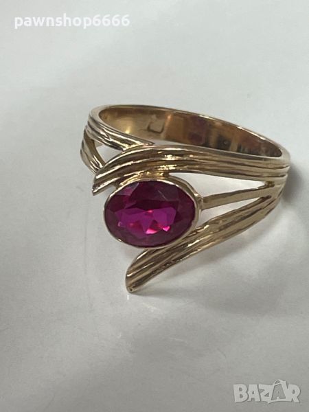 Златен пръстен 14 карата с Рубин, снимка 1
