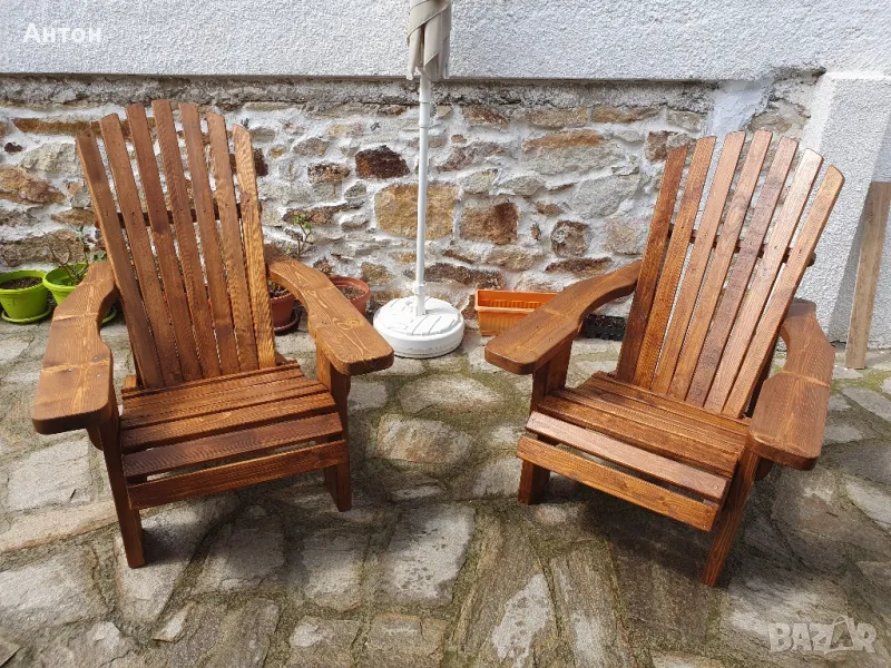 Градински стол масив, снимка 1