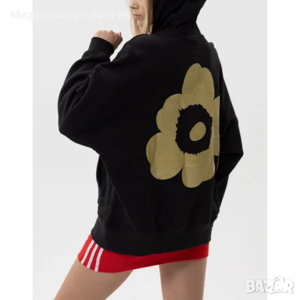 Дамско спортно горнище ADIDAS x Marimekko Oversize Golden Flower Graphic Hoodie Black, снимка 1