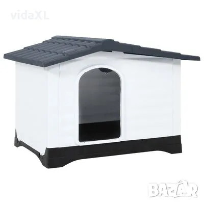 vidaXL Кучешка колиба, сива, 90,5x68x66 см, полипропилен(SKU:152230), снимка 1