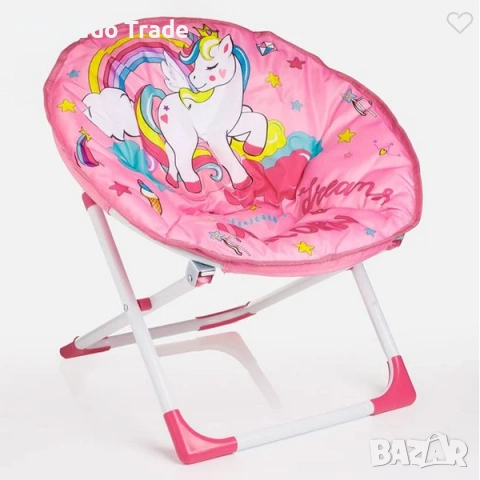 Детски стол-фотьойл Mercado Trade, За плаж, Розов, Еднорог, снимка 2 - Мебели за детската стая - 53967224
