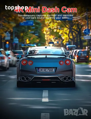 Предна и задна камера за управление 4K+1080P, WiFi, 64GB SD карта, с нощно виждане, G-сензор, снимка 2 - Аксесоари и консумативи - 50303156