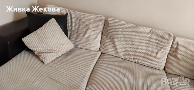 диван кадифе и кожа, снимка 6 - Дивани и мека мебел - 53752387