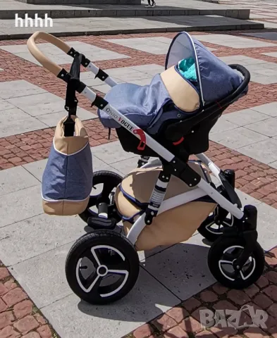 Бебешка количка VOGUE LUX SOFT DENIM 3в1 , снимка 1