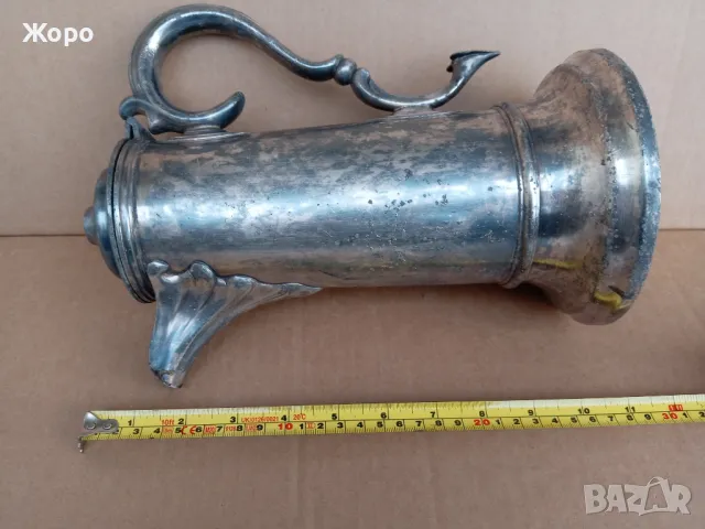 посребрена голяма старинна кана 19ти век, снимка 7 - Антикварни и старинни предмети - 50337302