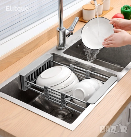 Кухненски телескопичен разтегателен сушилник за мивка, 30 x 22,5 x 9,5 см, снимка 4 - Други - 52901361