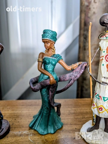 Колекция декоративни африкански статуетки – Ръчна изработка, снимка 6 - Декорация за дома - 53261686