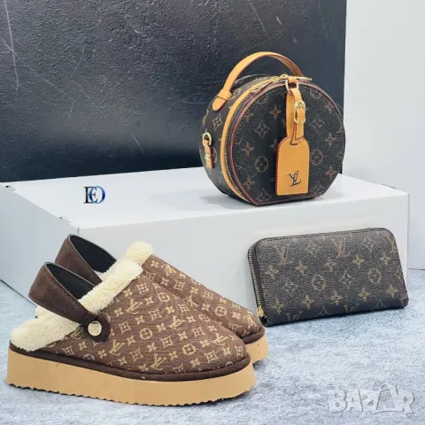 дамски комплект пантофи, чанта и портмоне louis vuitton , снимка 11 - Чанти - 48283524