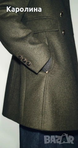 ЗАРА, ново дамско палто с примес на вълна , снимка 2 - Якета - 53461593