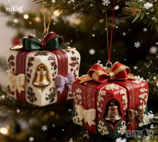 3d Коледна подаръчна кутия Подарък силиконов молд форма фондан шоколад гипс смола свещ декор украса , снимка 4 - Форми - 52620434