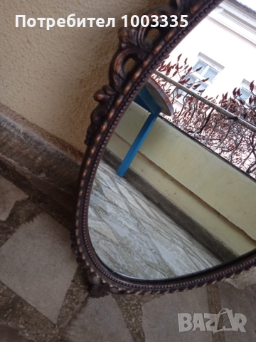 Старо бароково огледало с метална рамка, отлично , снимка 4 - Антикварни и старинни предмети - 52891574