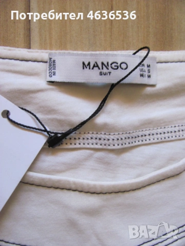 Нова с етикет дамска бяла блуза MANGO ,размер М, снимка 4 - Блузи с дълъг ръкав и пуловери - 53437923
