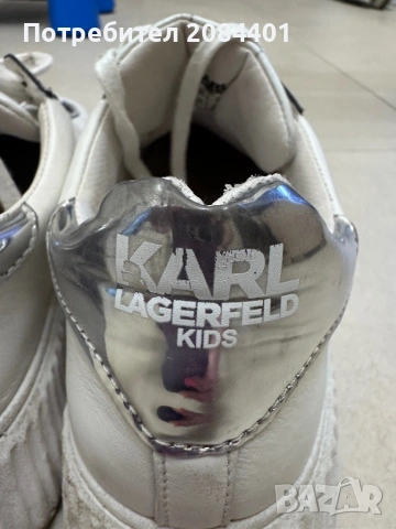Бели сникърси Karl lagerfeld 38 номер, снимка 4 - Маратонки - 54239953