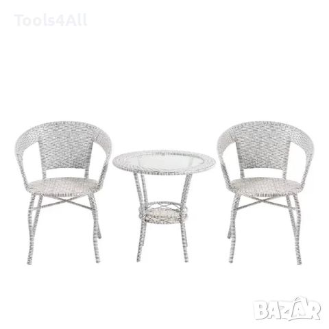 Ратанов комплект Маса и 2 стола, 3 цвята, снимка 4 - Градински мебели, декорация  - 45216147