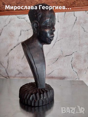 Стара африканска ръчно резбована скулптура, снимка 1 - Антикварни и старинни предмети - 45331605