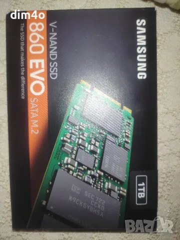 M2 2280 SATA 1TB SSD model:SAMSUNG  860 EVO, снимка 1 - Твърди дискове - 47670786