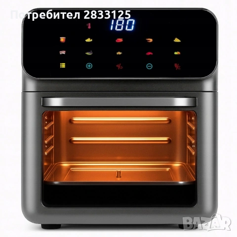 Еър фрайър и фурна 2-в-1 , XXL Капацитет 8.5L, 1350W, 10 Програми, LED Тъч дисплей, снимка 7 - Фритюрници - 53878286