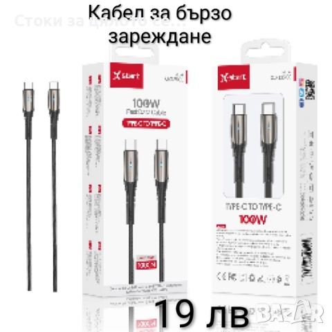 Кабел за бързо зареждане Type-C to Type-C 100W