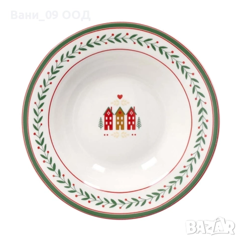 Красив коледен порцеланов сервиз за хранене, снимка 7 - Сервизи - 52686661