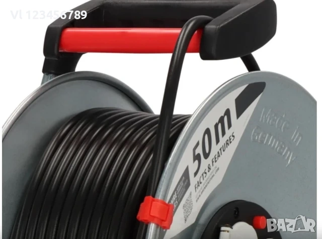 Удължител за ток-макара 50 метра, 4 гнезда- Kraft Royal, снимка 3 - Други стоки за дома - 53909410