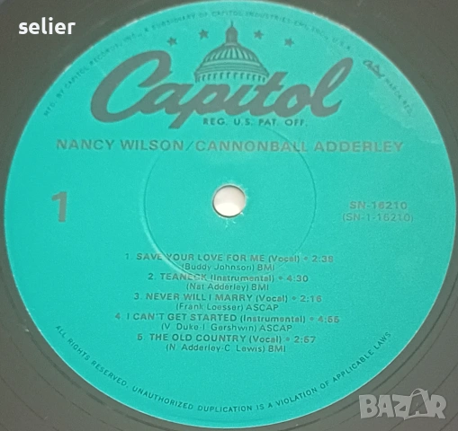 Nancy Wilson / Cannonball Adderley ‎– Nancy Wilson / Cannonball Adderley Издание 🇺🇸 USA 1978г Стил, снимка 4 - Грамофонни плочи - 53763870