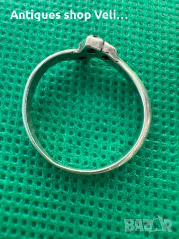 Сребърен пръстен със сапфир №7672 , снимка 5 - Пръстени - 52628333