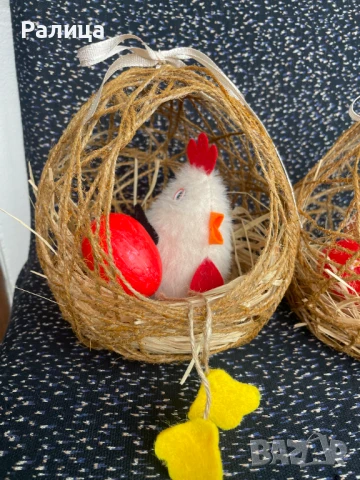 Великденски пиленца от плат, снимка 3 - Декорация за дома - 50699062