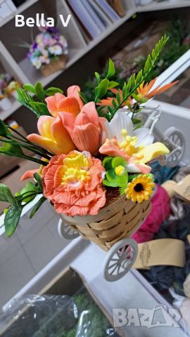 Букет от глицеринови сапунени цветя, снимка 3 - Изкуствени цветя - 45520660